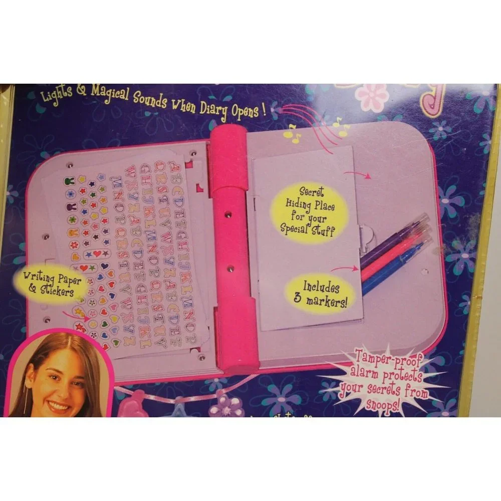 Secret Charm Diary Tamper Proof Alarm Lock Necklace Key Marker Stickers